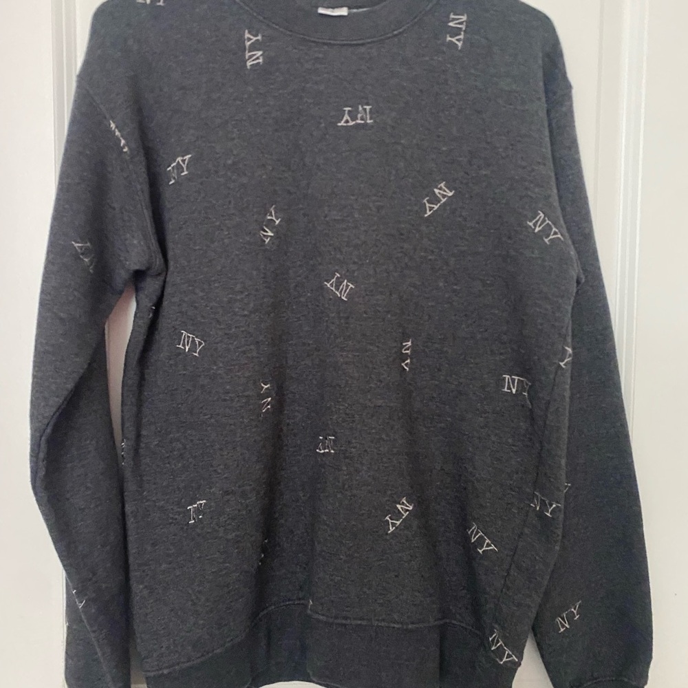 Gray Sweater with NY Pattern